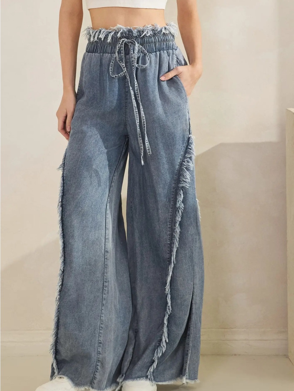Sage & Fig Fringed Wide Legs